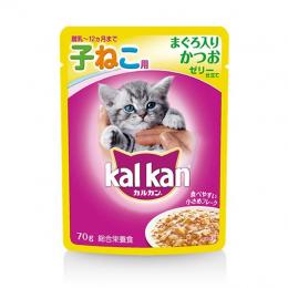 カルカンウィスカス　パウチ　子ねこ用　ゼリー仕立て　まぐろ入りかつお　70g