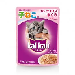 カルカンウィスカス　パウチ　子ねこ用　ゼリー仕立て　かにかま入りまぐろ　70g