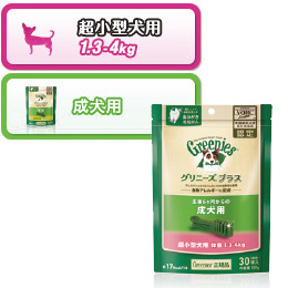 グリニーズプラス　成犬用　超小型犬用　体重1.3-4kg